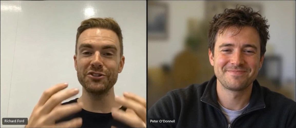 Richard Ford on a video call with Peter O'Donnell